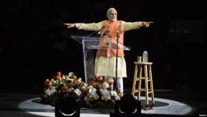 Indian Prime Minister Modi at New York rally (Photo: Voice of America News)