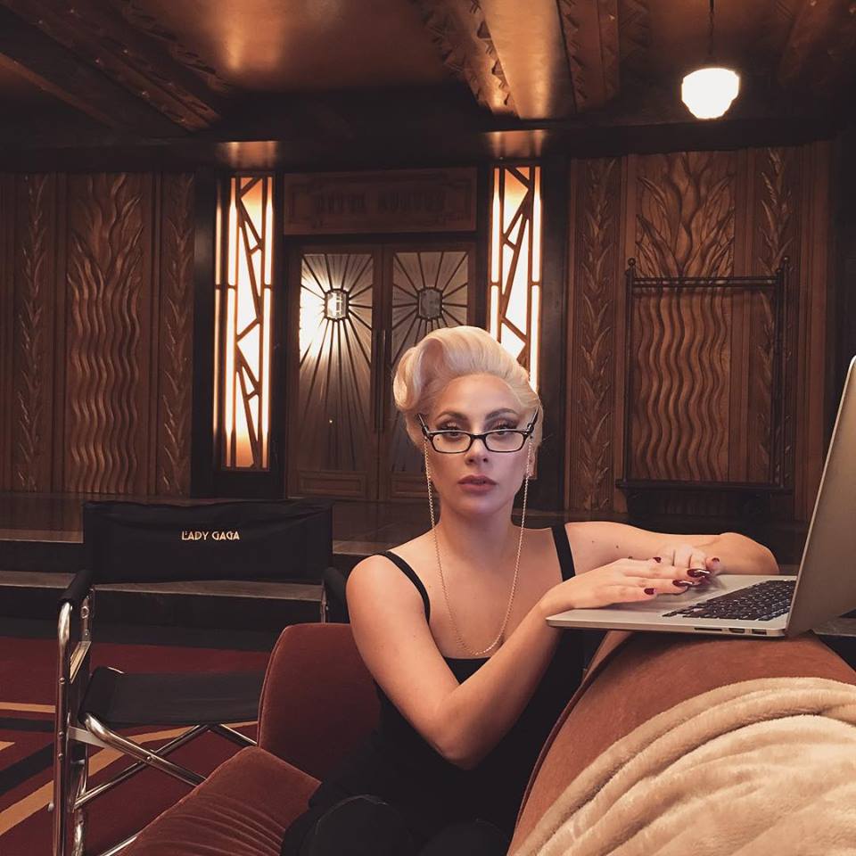 Lady Gaga on deadline as Guest Editor for V Magazine (Photo: posted by her in Facebook)
