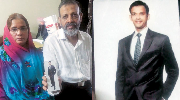 Hamid Nehal Ansari (right) and parents (left) Photo courtesy: Indian Express.