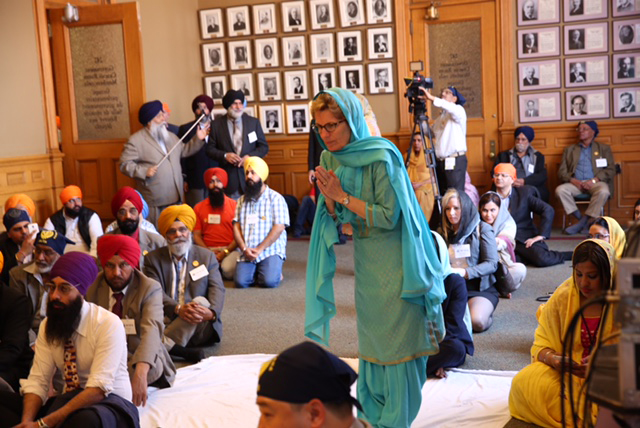 Ontario Premier offers prayers to the Sikh holy Granth at Ontario assembly on April 18