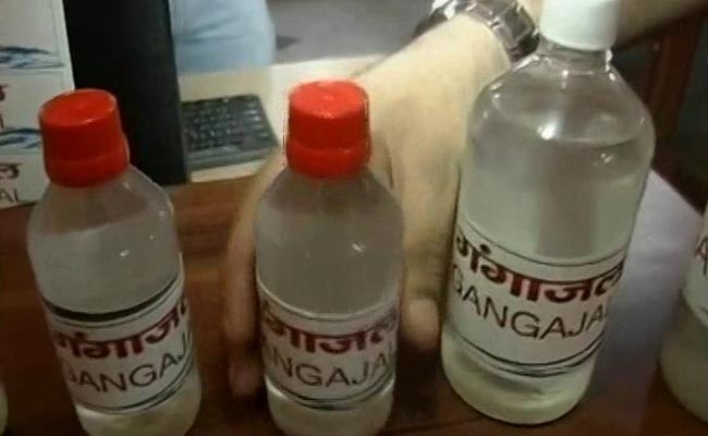 Ganga water from Rishikesh being sold at Rs. 15 for 200 ml, Rs. 22 for 500 ml (Photo courtesy: NDTV)