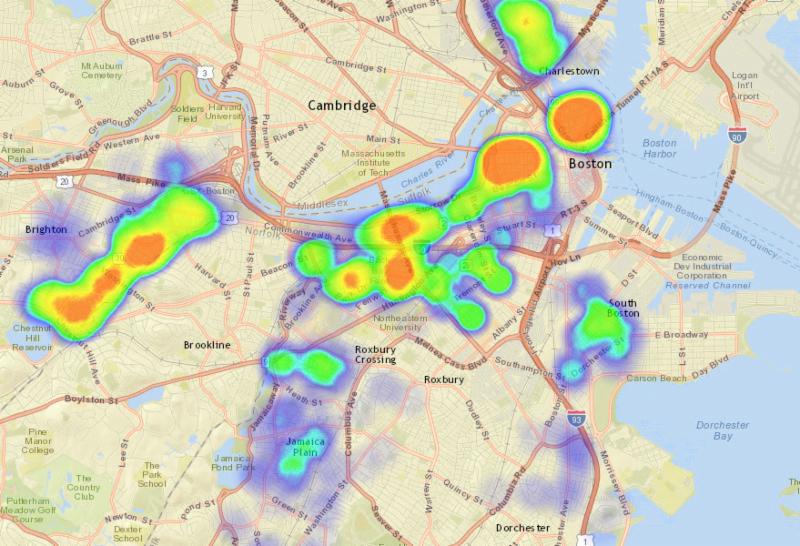 Heat map of where moving truck permits have been issued