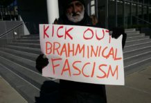 Saying “Kick Out Brahminical Fascism” Dozens Protest Subramanian Swamy’s Video Speech at MIT’s India Conference