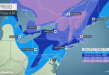Coldest blast of the winter thus far to sweep across Northeast