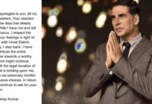 Akshay Kumar issues apology for doing tobacco advert