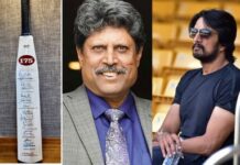 Kannada superstar Kichcha Sudeep receives a vintage gift from Kapil Dev