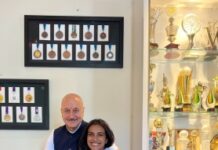Anupam Kher visits Sindhu’s house; gets bowled over by her trophies, medals