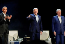Obama, Clintons praise Biden