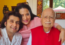 Sonu Nigam relishes Sindhi cuisine as he meets L. K. Advani, daughter Pratibha Advani