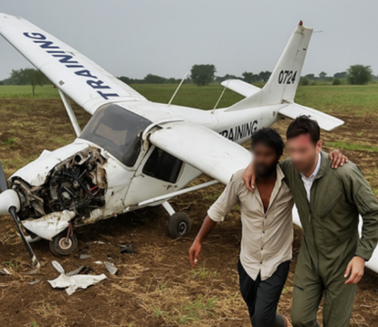 Training Aircraft Crashes in Madhya Pradesh; Villagers Pull Pilot and Trainee to Safety